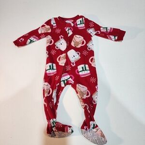 Carter's Child Of Mine Girls Christmas Coffee Mug One Piece Pajamas Size 18 M